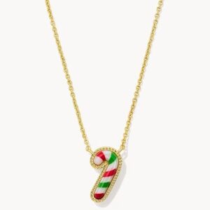 Kendra Scott Candy Cane Gold Short Pendant Necklace 2025 NWT